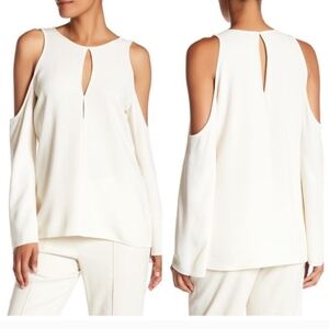 NWT Theory Sarver Rosina Ivory Cold-Shoulder Top - Size Small